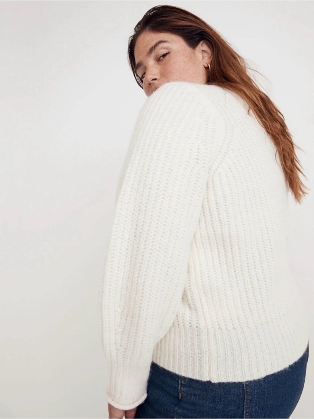 NWT Madewell Loretto Mockneck Pullover Sweater Plus Size 4X Antique Cream Cozy